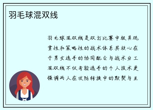 羽毛球混双线